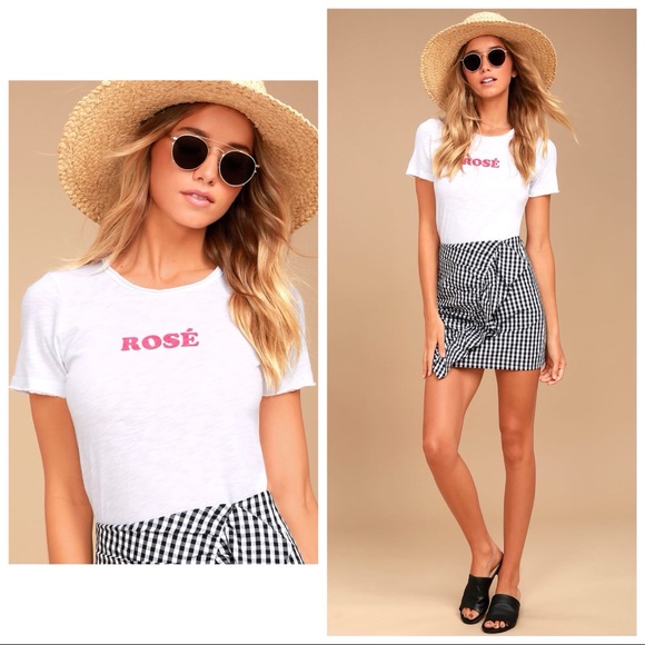 Chaser Tops - Chaser Rose White Tee
